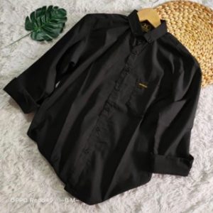 Kemeja Pria Warna Hitam Polos Lengan Panjang Kualitas Premium TERMURAH