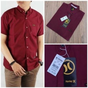KEMEJA HEM PRIA POLOS LENGAN PENDEK KUALITAS PREMIUM KECE BADAI TERMURAH 1