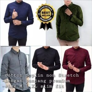 TERMURAH!!! Kemeja Pria Polos Lengan Panjang Distro Katun Formal Kemeja Termurah Terlaris