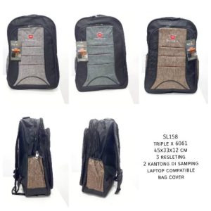Tas Ransel Kerja Merk Triple X - Tas Rangsel TripleX Salur - Tas Sekolah Ransel - Tas Sekolah