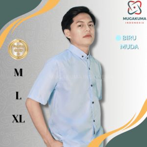 Paket 5 pcs Kemeja Hem Pria Lengan Pendek Slimfit Katun Casual