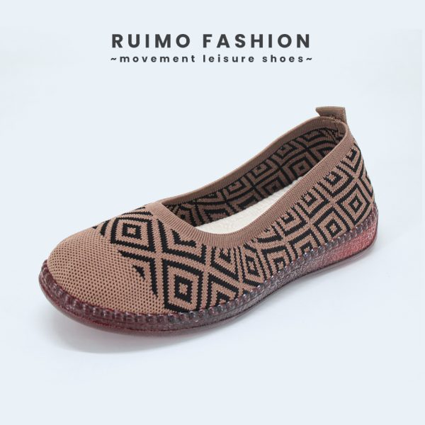 Sepatu Slip On Wanita Flatshoes Cewek Rajut Premium Sol Jelly - F-1