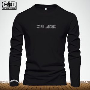 Baju Kaos Pria & Wanita Lengan Panjang / Tshirt Distro Logo Billabong Text Silver / Baju Kaos Pria & Wanita Premium Quality 1