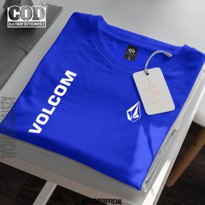Baju Kaos Distro Volcom Kirka Text Putih / Premium Quality Kaos  Lengan Pendek T-Shrit Unisex Pria / Wanita
