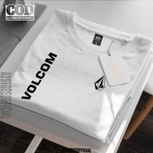 Baju Kaos Distro Volcom Kirka Text Hitam Lengan Pendek / T-Shrit Unisex Pria Wanita