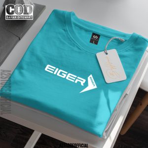 PROMO !!! Kaos Distro Logo Eiger Text Putih Premium Kaos Oblong Cowok Kaos Pria Atasan Pria Kekinian I Baju Oblong Murah Pria Dan Wanita