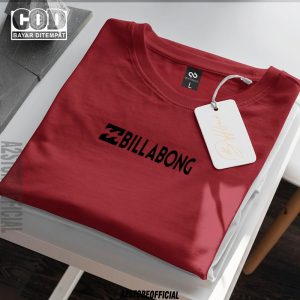 Baju Kaos Tshirt Lengan Pendek Pria Wanita / Kaos Tshirt Distro Billabong Text Hitam / Baju Kaos Distro Pria & Wanita  Premium Quality