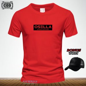 BELI BAJU GRATIS TOPI...!!! Kaos Distro Lengan pendek / Tshirt Distro Logo Osella Blok Text Hitam / Kaos Pria Dan Wanita Premium Quality