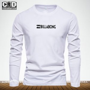 Baju Kaos Pria & Wanita Lengan Panjang / Tshirt Distro Logo Billabong Texk Hitam / Baju Kaos Pria & Wanita Premium Quality