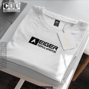 Baju Murah Kaos Distro Eiger Tropi Texk Hitam Premium Quality Lengan Pendek Unisex Pria Wanita