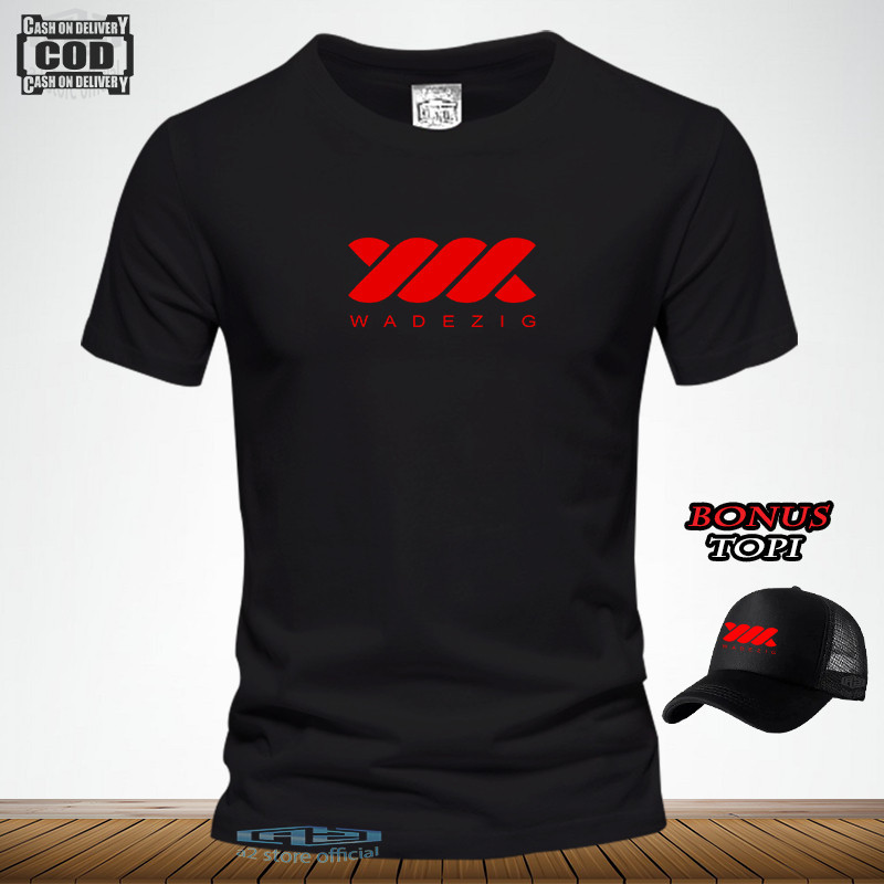 BELI BAJU GRATIS TOPI...!!! Kaos Distro Lengan pendek / Tshirt Distro Logo Wadezig Text Merah / Kaos Pria Dan Wanita Premium Quality