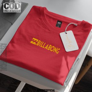 Baju Kaos Tshirt Lengan Pendek Pria Wanita / Kaos Tshirt Distro Billabong Text Gold / Baju Kaos Distro Pria Wanita Premium Quality 1
