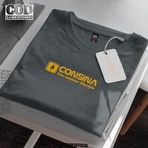 Baju Kaos Distro Consina USA Text Gold Premium Quality / Lengan Pendek Unisex Pria Wanita