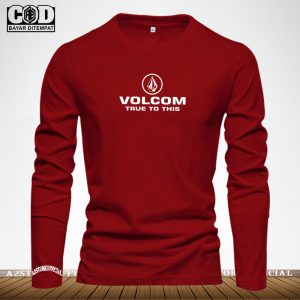 Baju Kaos Pria Wanita Lengan Panjang Tshirt Distro Logo Volcom True Baju Kaos