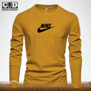 Baju Kaos Pria Wanita Lengan Panjang Tshirt Distro Logo Nike Text Hitam Premium Quality 1