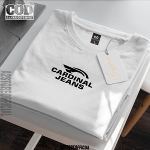 Baju Kaos Distro Cardinal Jeans Text Hitam Premium Lengan Pendek T-Shrit Unisex Pria Wanita