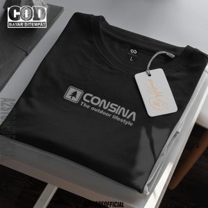 Baju Kaos Distro Consina USA Text Silver Premium Lengan Pendek / T-Shrit Unisex / Pria Wanita