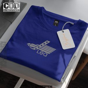 Baju Kaos Distro Lea Text Silver Premium Quality Lengan Pendek T-Shrit Unisex / Pria Wanita 1