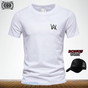 BELI BAJU GRATIS TOPI...!! Kaos Distro Lengan pendek / Tshirt Distro Logo Alanwalker Sp Text Hitam / Kaos Pria Dan Wanita  Premium Quality 1