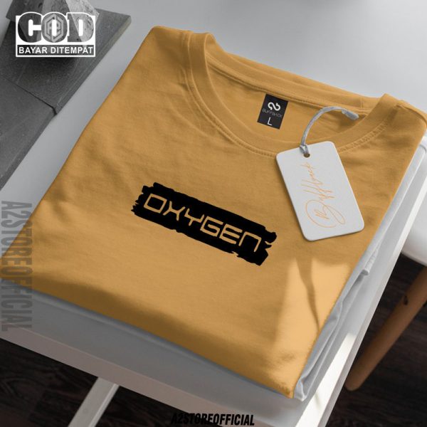 Baju Kaos Distro Oxygen Blok Keren Text Hitam / Premium Quality Kaos Lengan Pendek T-Shrit Unisex Pria Wanita