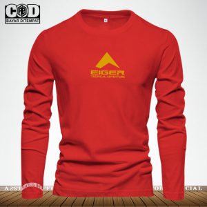 Baju Kaos Pria & Wanita Lengan Panjang I Tshirt Distro Logo Eiger 393r tropi Text Gold / Baju Kaos Pria & Wanita Premium Quality