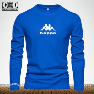 Baju Kaos Pria  Wanita Lengan Panjang / Tshirt Distro Logo Kappa Text Putih / Baju Kaos Pria  Wanita Premium Quality