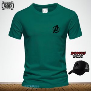 Kaos Distro Lengan Pendek Tshirt Logo Avengers Sp Text Hitam Pria Wanita 1