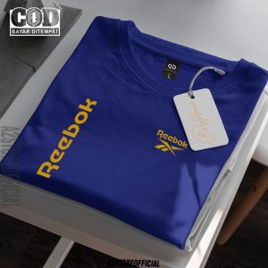 Baju Kaos Distro Reebok Kirka Gold Premium Quality Lengan Pendek Unisex Pria Wanita