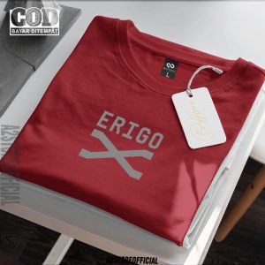 Baju Kaos Distro Erigo Text Silver Premium Quality Kaos Lengan Pendek T-Shrit Koas Unisex Pria & Wanita