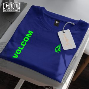 Baju Kaos Distro Volcom Kirka Texk Neon / Premium Quality Lengan Pendek Unisex Pria Wanita