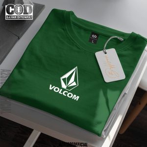 Baju Kaos Distro Volcom Texk Putih Premium Quality / Kaos  30s Lengan Pendek T-Shrit Koas Unisex Pria & Wanita