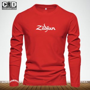 Baju Kaos Pria  Wanita Lengan Panjang / Tshirt Distro Logo Zildjian Text Putih / Baju Kaos Pria  Wanita Premium Quality 1