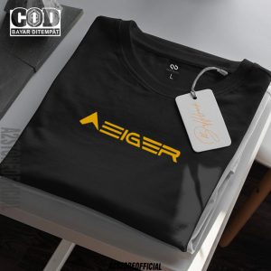 Murah Baju Kaos Logo Eiger Distro 316 Garis Keren Text Gold Premium Quality I Kaos 30s Lengan Pendek T-Shrit Koas Unisex Pria Wanita 1